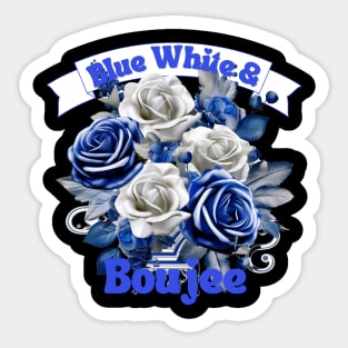 Blue White & Boujee Sticker